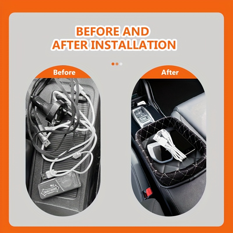 Luxury Glitter Armrest Box Storage Pocket With Diamond Car Storage Box Bridge Multi-function Place Debris Tray Car Decoration - Black