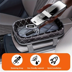 Luxury Glitter Armrest Box Storage Pocket With Diamond Car Storage Box Bridge Multi-function Place Debris Tray Car Decoration - Black