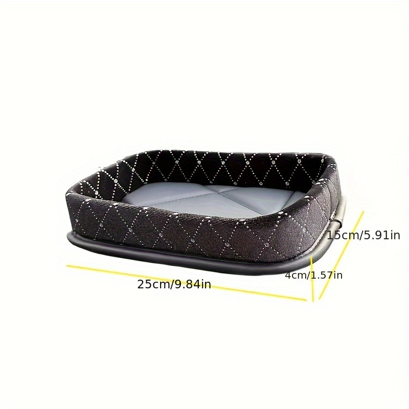 Luxury Glitter Armrest Box Storage Pocket With Diamond Car Storage Box Bridge Multi-function Place Debris Tray Car Decoration - Black