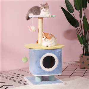 Modern Winter Small Cat Tree For Indoor Cats Climbing Tree Cat Condo Scratching Post Cat Toy Cat Climbing Shelf Cat Climber - Grey