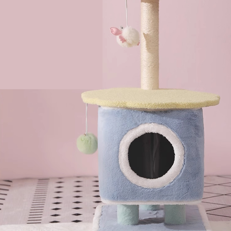 Modern Winter Small Cat Tree For Indoor Cats Climbing Tree Cat Condo Scratching Post Cat Toy Cat Climbing Shelf Cat Climber - Grey