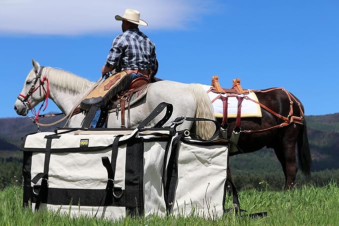 Multi-Purpose Horse Supplies Equestrian Canvas Bag With Water Bottle Holder Durable Nylon Fabric Fit For Riders - White