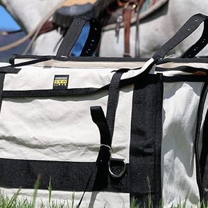 Multi-Purpose Horse Supplies Equestrian Canvas Bag With Water Bottle Holder Durable Nylon Fabric Fit For Riders - White