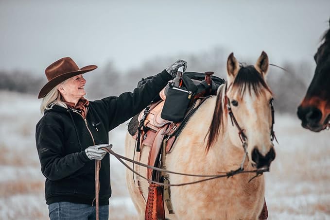 Multi-Purpose Horse Supplies Equestrian Canvas Bag With Water Bottle Holder Durable Oxford Fabric Fit For Riders - Brown