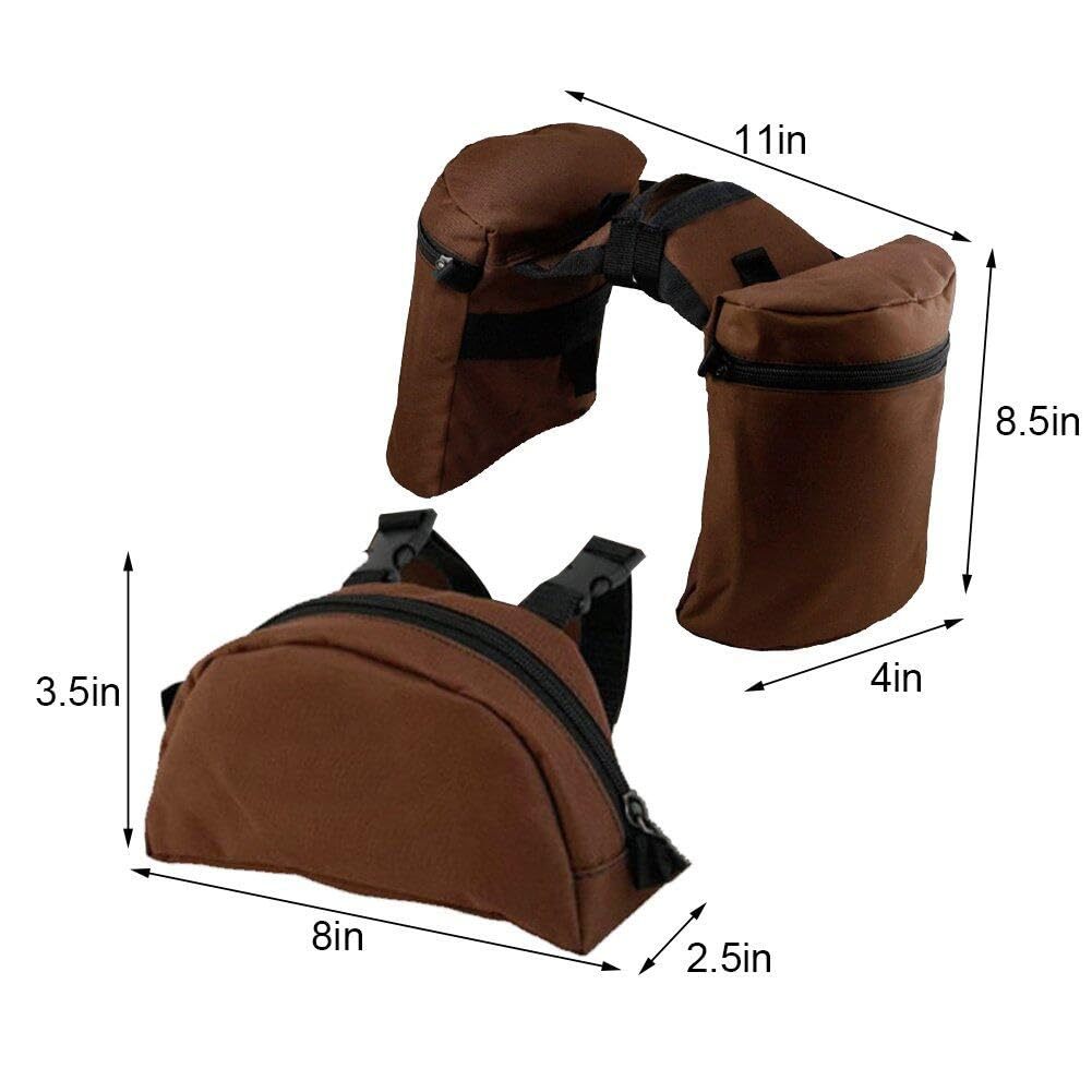 Multi-Purpose Horse Supplies Equestrian Canvas Bag With Water Bottle Holder Durable Oxford Fabric Fit For Riders - Brown
