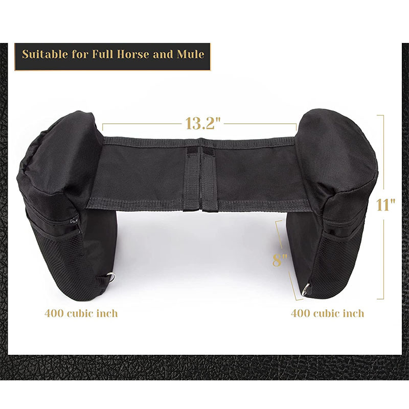 Multi-Purpose Horse Supplies Equestrian Insulated Bag With Water Bottle Holder Durable Oxford Fabric Fit For Riders - Black