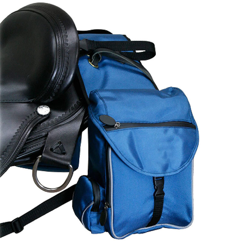 Multi-Purpose Horse Supplies Equestrian Saddle Bag With Heat Pad Holder Durable Nylon Fabric Fit For Riders - Blue