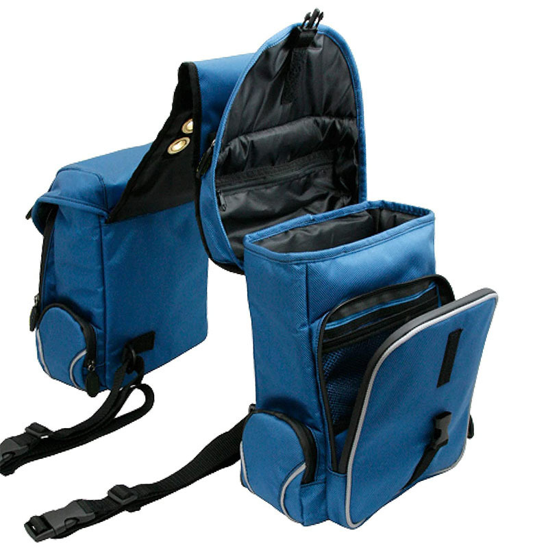 Multi-Purpose Horse Supplies Equestrian Saddle Bag With Heat Pad Holder Durable Nylon Fabric Fit For Riders - Blue