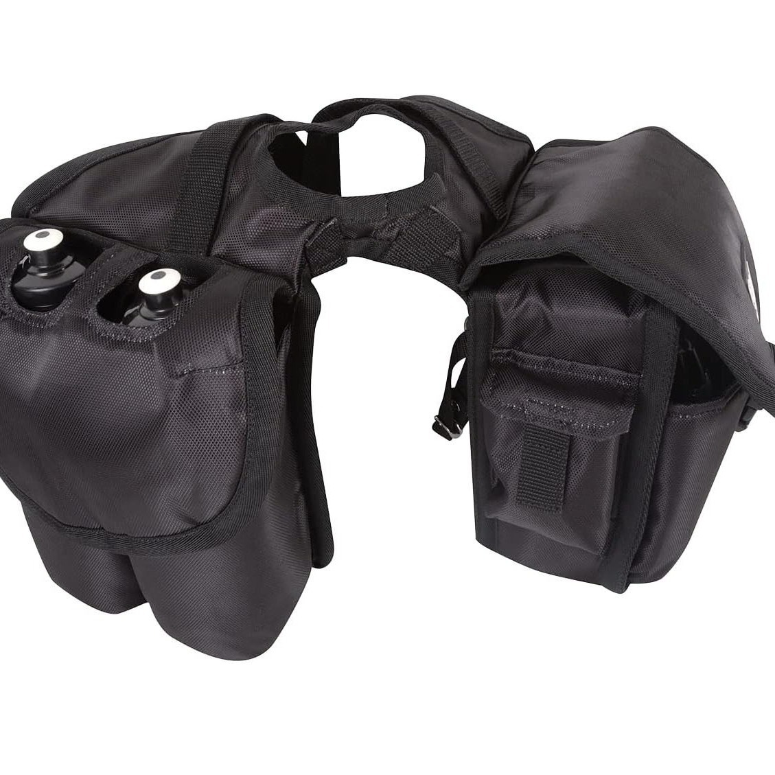 Multi-Purpose Horse Supplies Equestrian Saddle Bag With Heat Pad Holder Durable Polyester Fabric Fit For Riders - Black