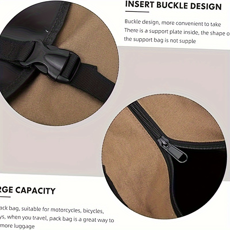 Multi-Purpose Horse Supplies Equestrian Saddle Bag With Water Bottle Holder Durable Oxford Fabric Fit For Riders - Brown