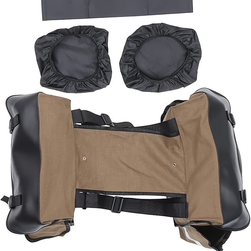 Multi-Purpose Horse Supplies Equestrian Saddle Bag With Water Bottle Holder Durable Oxford Fabric Fit For Riders - Brown