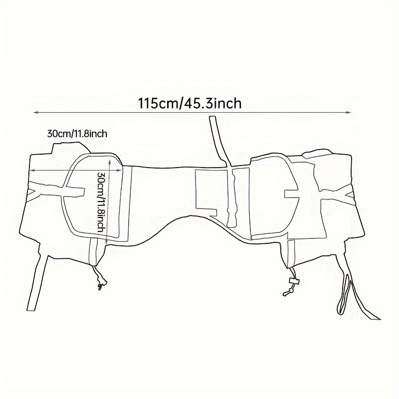 Multi-Purpose Horse Supplies Equestrian Saddle Bag With Water Bottle Holder Durable Oxford Fabric Fit For Riders - Brown