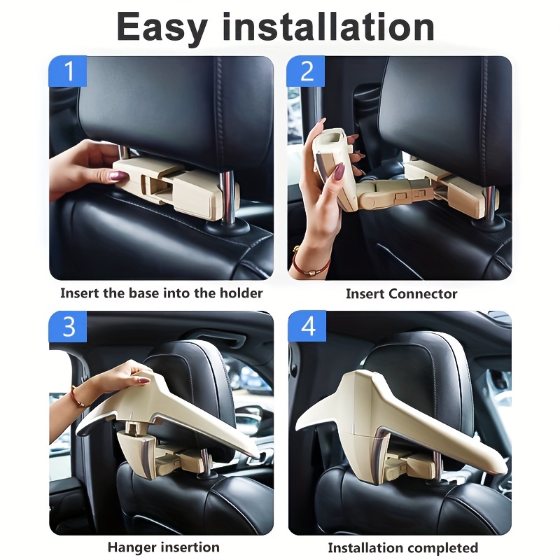 Multifunctional Car Coat Hangers Handle Hanging Hook ABS Alloy Portable Headrest Clothes Suit Travel Storage Bags Jacket - Penguin Black