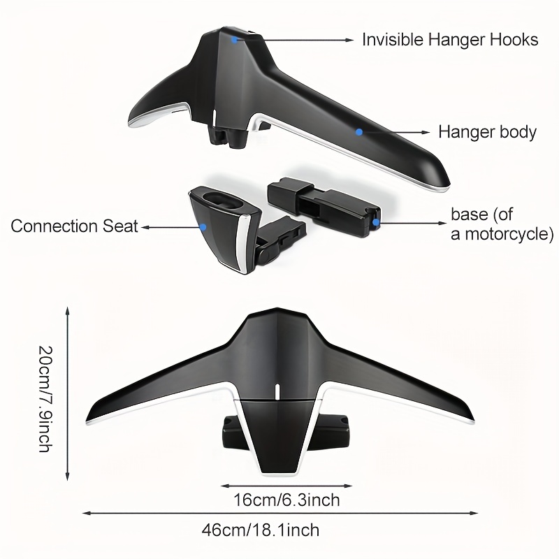 Multifunctional Car Coat Hangers Handle Hanging Hook ABS Alloy Portable Headrest Clothes Suit Travel Storage Bags Jacket - Penguin Black