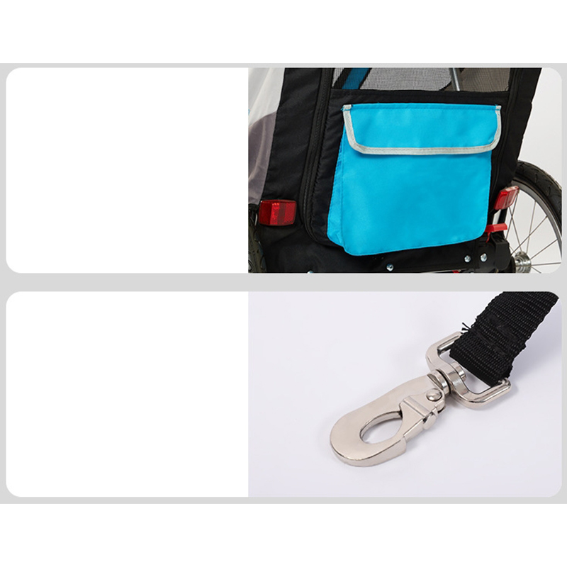 Outdoor Safe Carriers Strollers Large Pet Bicycle Trailer Foldable Cat Dog Handcart Tricycle Dual-use Outdoor Camping Luggage - Brown