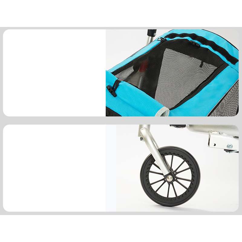 Outdoor Safe Carriers Strollers Large Pet Bicycle Trailer Foldable Cat Dog Handcart Tricycle Dual-use Outdoor Camping Luggage - Brown