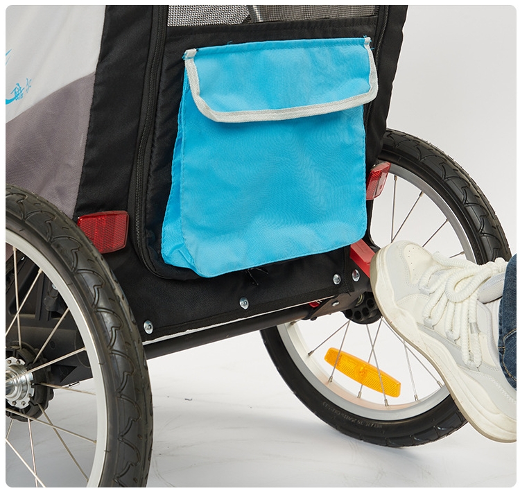 Outdoor Safe Carriers Strollers Large Pet Bicycle Trailer Foldable Cat Dog Handcart Tricycle Dual-use Outdoor Camping Luggage - Brown