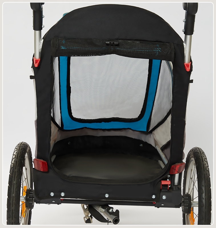 Outdoor Safe Carriers Strollers Large Pet Bicycle Trailer Foldable Cat Dog Handcart Tricycle Dual-use Outdoor Camping Luggage - Brown