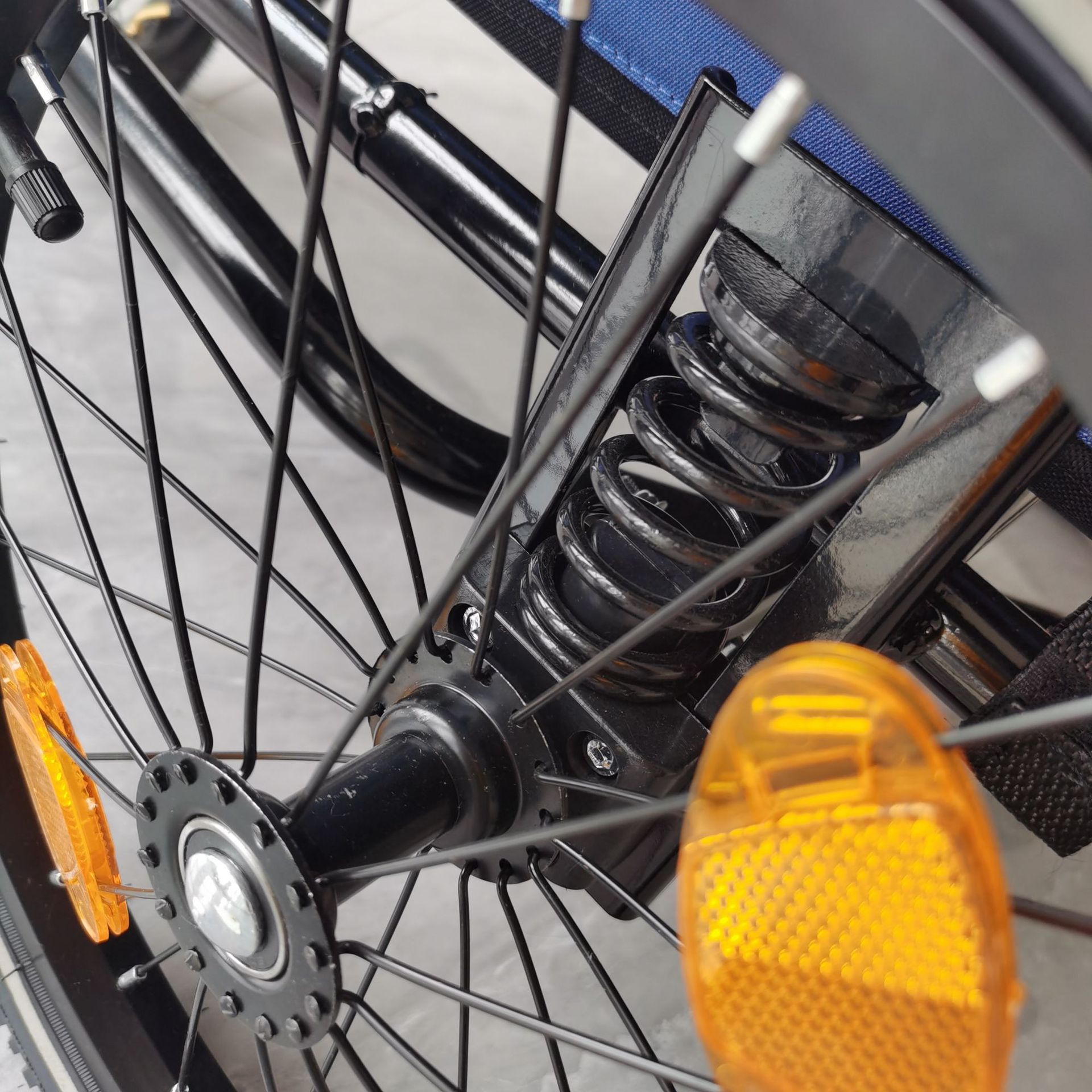 Outdoor Safe Carriers Strollers Large Pet Bike Trailer Foldable Cat Dog Handcart Tricycle Dual-use Outdoor Camping Luggage - Blue