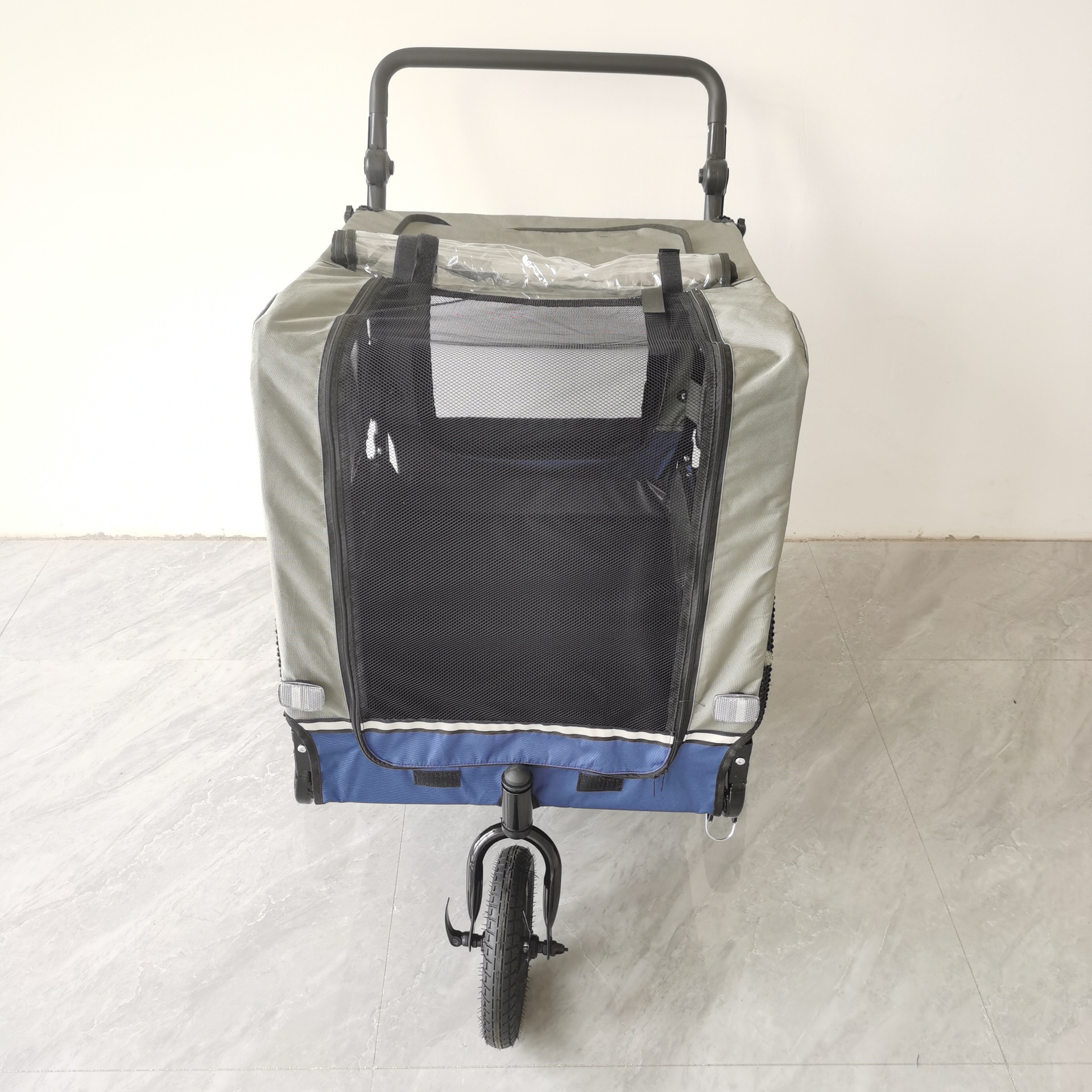Outdoor Safe Carriers Strollers Large Pet Bike Trailer Foldable Cat Dog Handcart Tricycle Dual-use Outdoor Camping Luggage - Blue