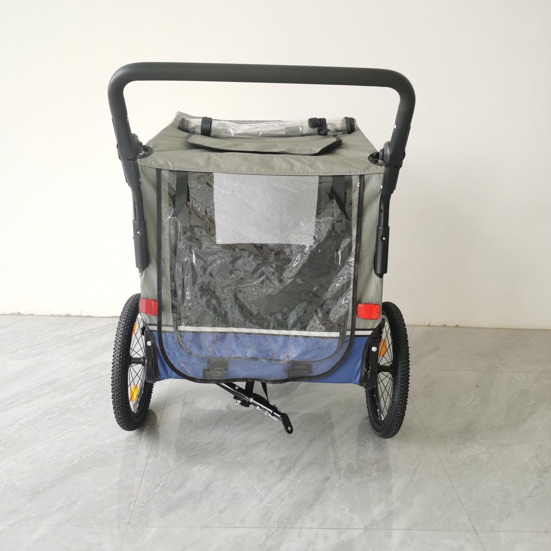 Outdoor Safe Carriers Strollers Large Pet Bike Trailer Foldable Cat Dog Handcart Tricycle Dual-use Outdoor Camping Luggage - Blue