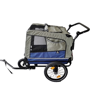 Outdoor Safe Carriers Strollers Large Pet Bike Trailer Foldable Cat Dog Handcart Tricycle Dual-use Outdoor Camping Luggage - Blue