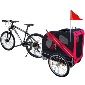 Outdoor Safe Carriers Strollers Large Pet Bike Trailer Foldable Cat Dog Handcart Tricycle Dual-use Outdoor Camping Luggage - Red