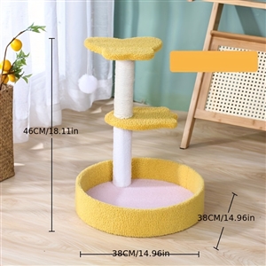Pastoral Cat Tree Small Cat Tower Cats Climbing Tree Cat Condo Cats Nest Scratch Posts kitten Essentials Cat Climber - Butterfly Yellow