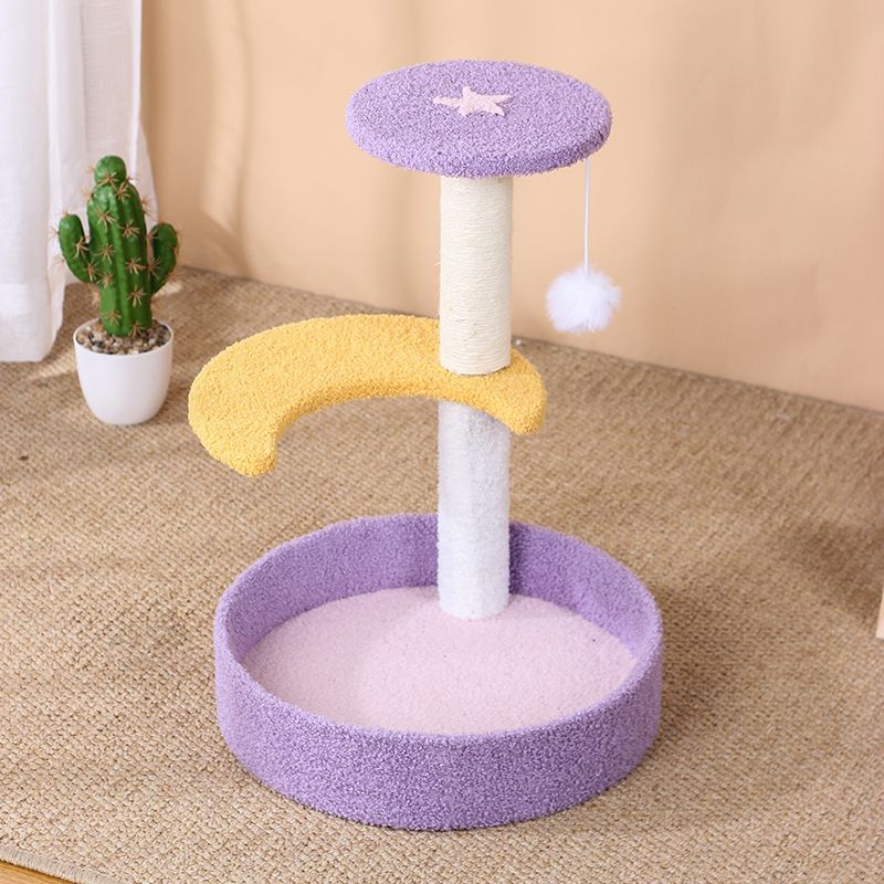 Pastoral Cat Tree Small Cat Tower Cats Climbing Tree Cat Condo Cats Nest Scratch Posts kitten Essentials Cat Climber - Moon Stars Purple
