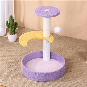 Pastoral Cat Tree Small Cat Tower Cats Climbing Tree Cat Condo Cats Nest Scratch Posts kitten Essentials Cat Climber - Moon Stars Purple