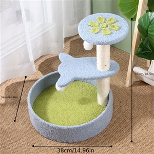 Pastoral Cat Tree Small Cat Tower Cats Climbing Tree Cat Condo Cats Nest Scratch Posts kitten Essentials Cat Climber - Petal World Blue
