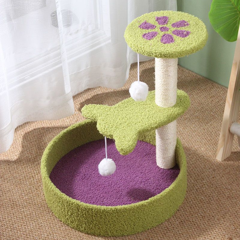 Pastoral Cat Tree Small Cat Tower Cats Climbing Tree Cat Condo Cats Nest Scratch Posts kitten Essentials Cat Climber - Petal World Green