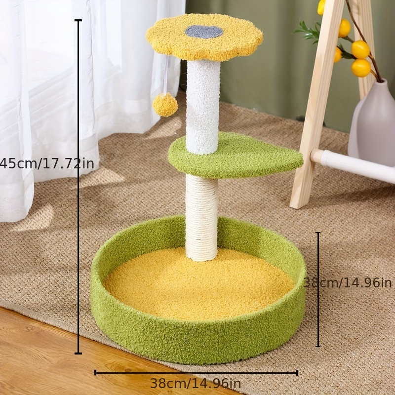 Pastoral Cat Tree Small Cat Tower Cats Climbing Tree Cat Condo Cats Nest Scratch Posts kitten Essentials Cat Climber - Sunflower