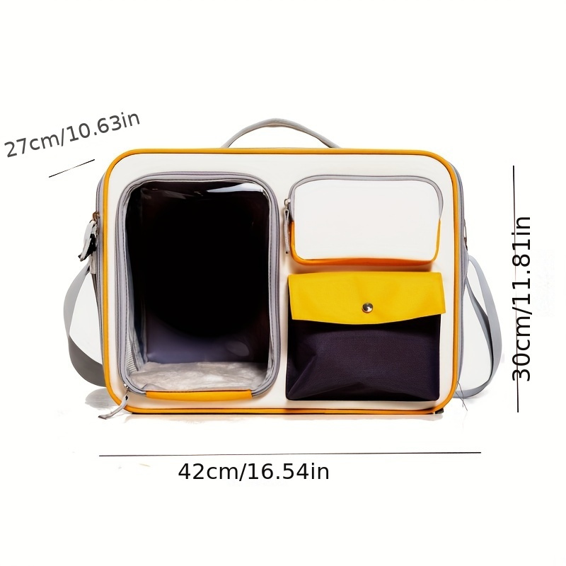 Shoulder Pet Backpack Handbag Durable Polyester Zipper Closure For Cats Dogs Bags Ideal For Travel Outdoor Use - Brown