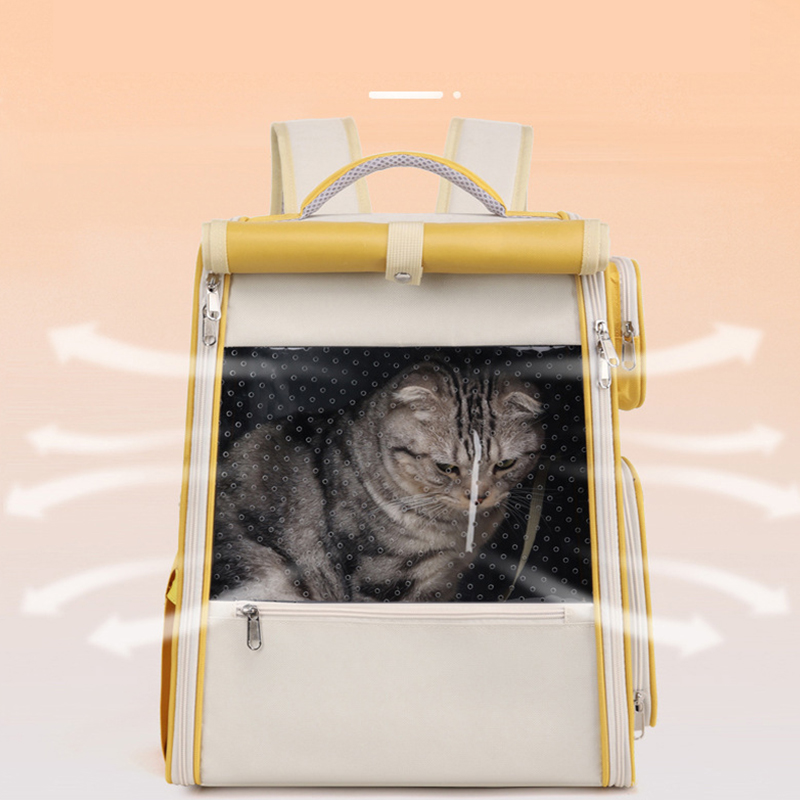 Portable Pet Backpack With Wheels Durable Polyester Carrier For Medium Cats Dogs Bags Ideal For Travel Outdoor Use - Blue