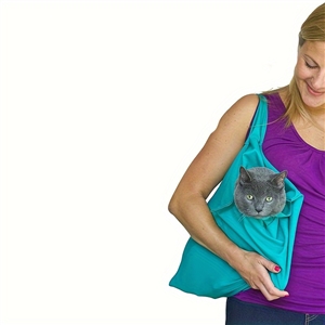 Portable Pet Messenger Bag Four Seasons Strollers Canvas Zipper Closure For Cats Dogs Ideal For Travel Outdoor Shoulders - Blue