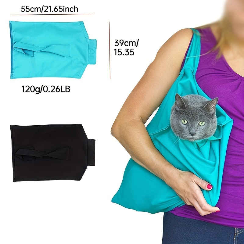 Portable Pet Messenger Bag Four Seasons Strollers Canvas Zipper Closure For Cats Dogs Ideal For Travel Outdoor Shoulders - Black
