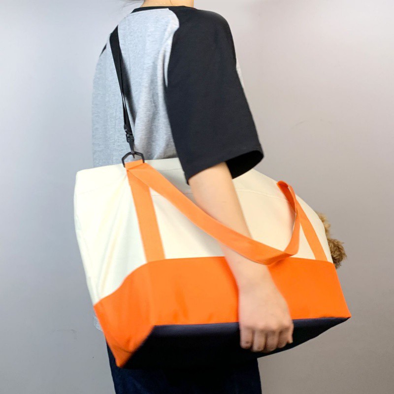 Portable Pet Messenger Bag Four Seasons Strollers Oxford Zipper Closure For Cats Dogs Ideal For Travel Outdoor Shoulders - Gray