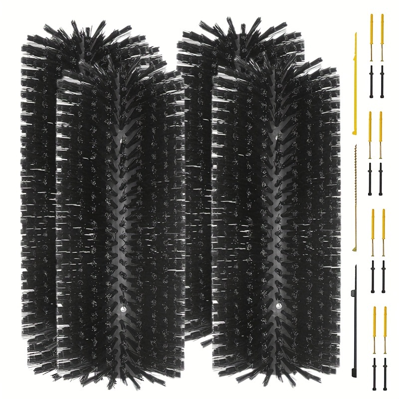 Premium Nylon Livestock Scratching Brushes Anti-Itch Massage Grooming Tool For Cows Sheep Horses - Black 4 Pack