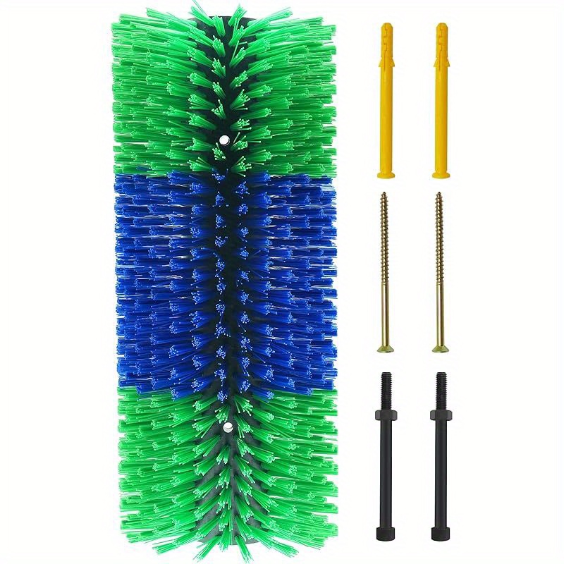 Premium Nylon Livestock Scratching Brushes Anti-Itch Massage Grooming Tool For Cows Sheep Horses - Green 1 Pack