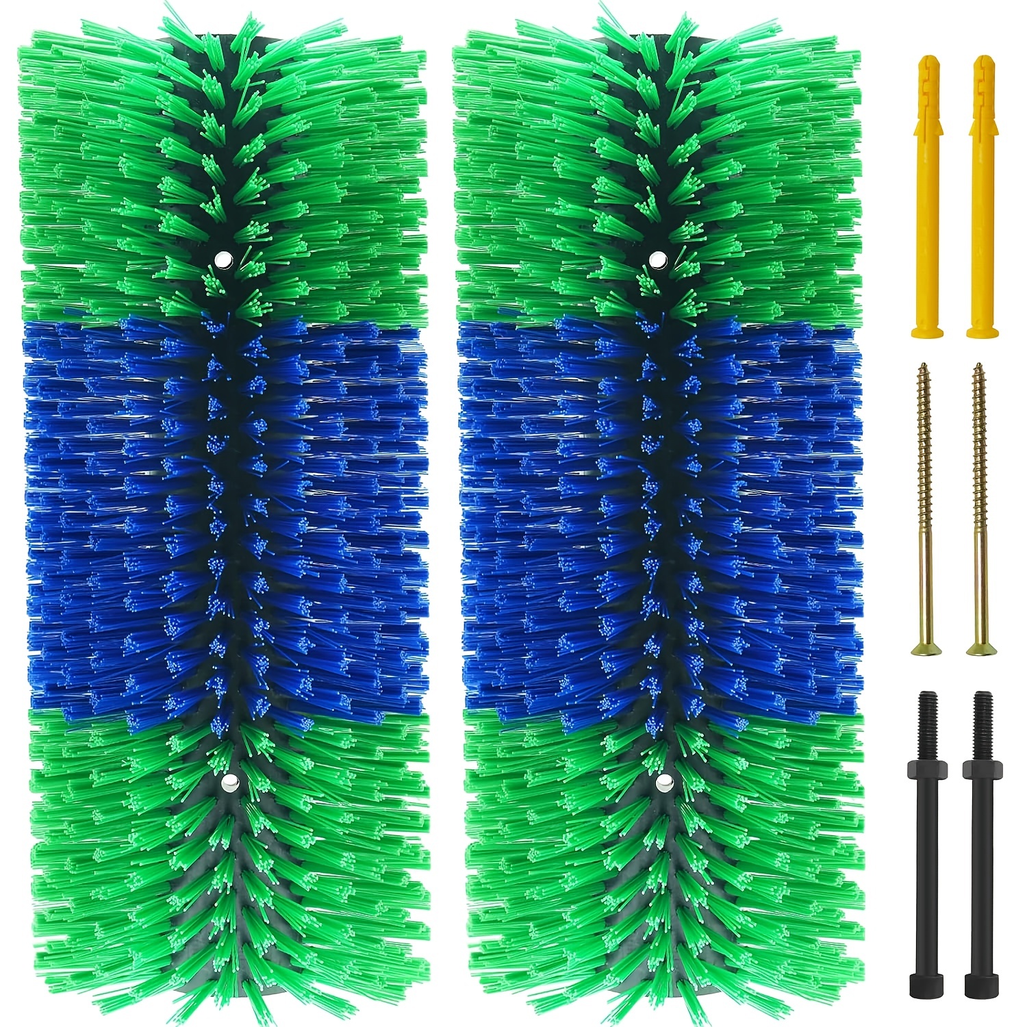 Premium Nylon Livestock Scratching Brushes Anti-Itch Massage Grooming Tool For Cows Sheep Horses - Green 2 Pack