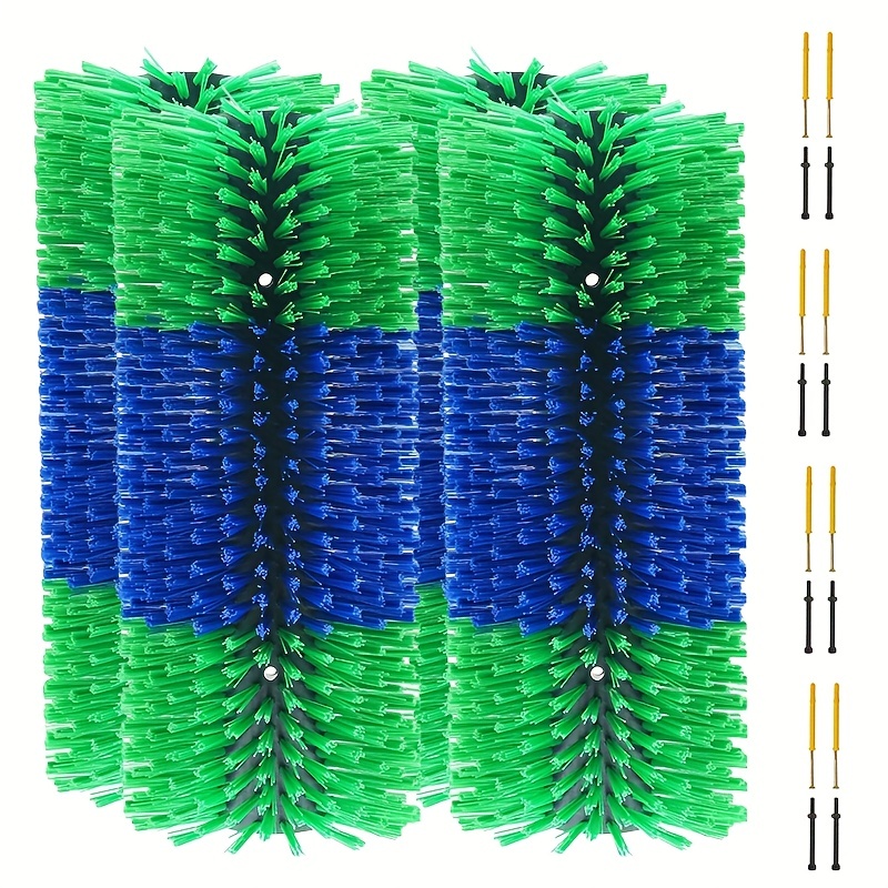 Premium Nylon Livestock Scratching Brushes Anti-Itch Massage Grooming Tool For Cows Sheep Horses - Green 4 Pack