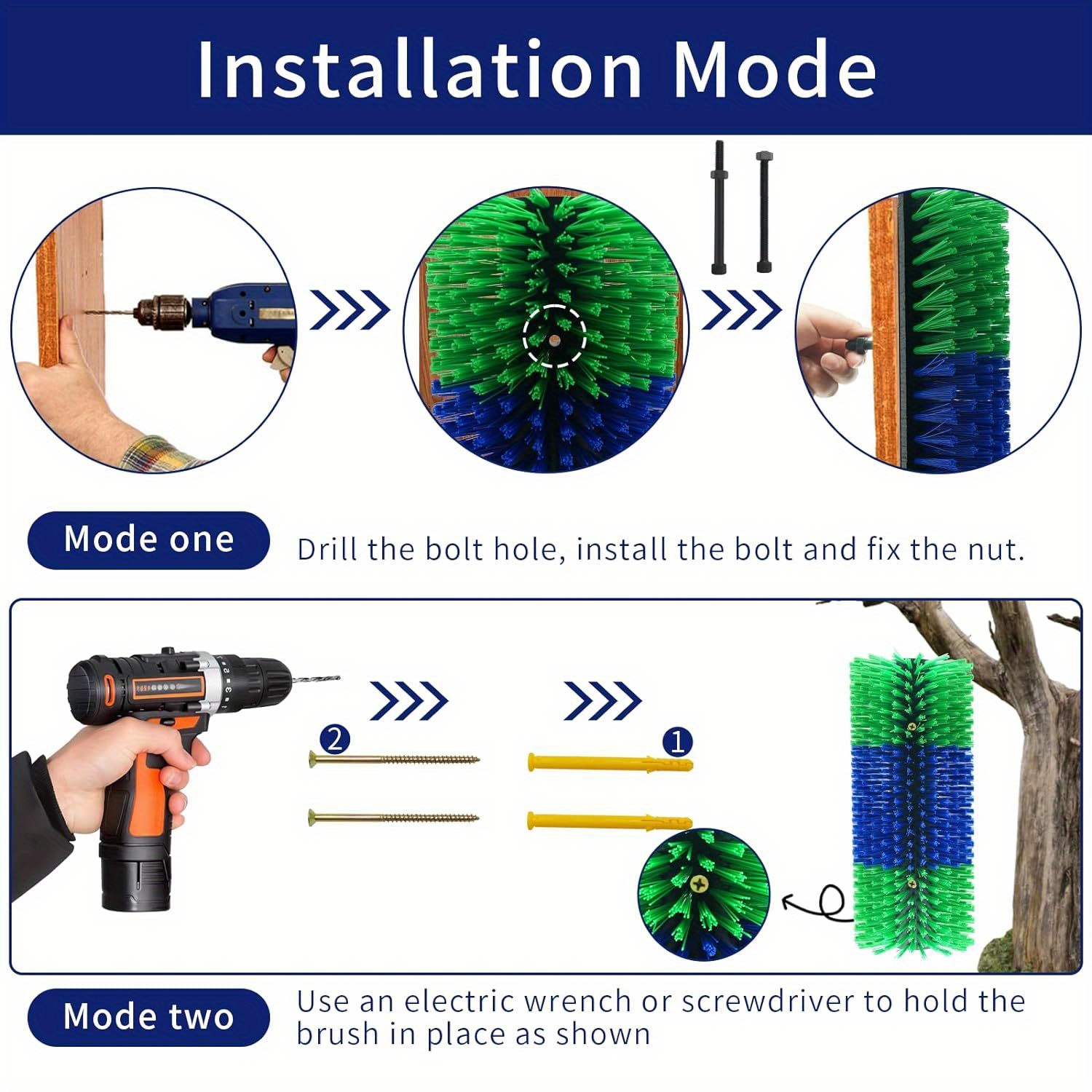 Premium Nylon Livestock Scratching Brushes Anti-Itch Massage Grooming Tool For Cows Sheep Horses - Green 2 Pack