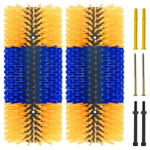 Premium Nylon Livestock Scratching Brushes Anti-Itch Massage Grooming Tool For Cows Sheep Horses - Yellow 2 Pack