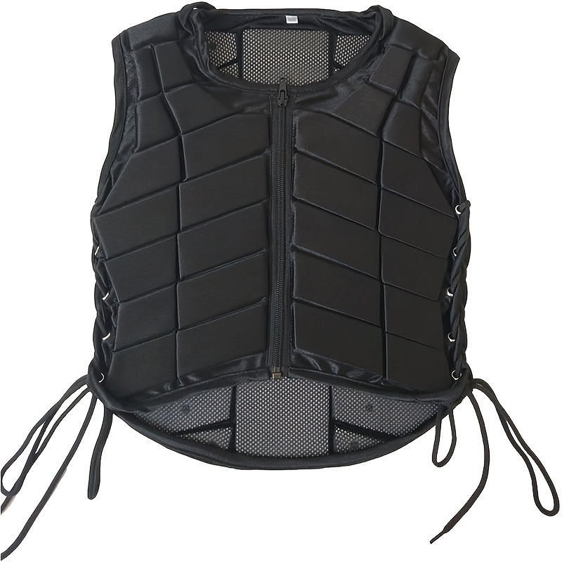 Professional Horse Riding Safety Equestrian Protective Vest Protector Shock Absorption EVA Padded Comfortable Breathable - Black
