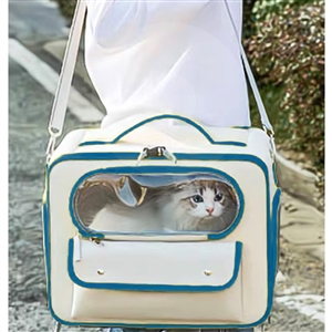 Shoulder Pet Backpack Handbag Durable Polyester Zipper Closure For Cats Dogs Bags Ideal For Travel Outdoor Use - Blue
