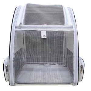 Shoulders Pet Backpack Ventilate Durable Polyester Zipper Closure For Cats Dogs Bags Ideal For Travel Outdoor Use - Beige