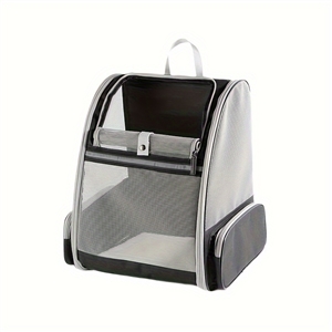 Shoulders Pet Backpack Ventilate Durable Polyester Zipper Closure For Cats Dogs Bags Ideal For Travel Outdoor Use - Black