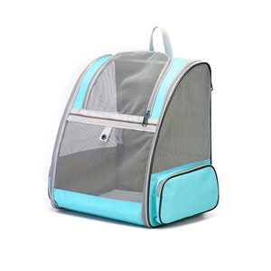 Shoulders Pet Backpack Ventilate Durable Polyester Zipper Closure For Cats Dogs Bags Ideal For Travel Outdoor Use - Blue