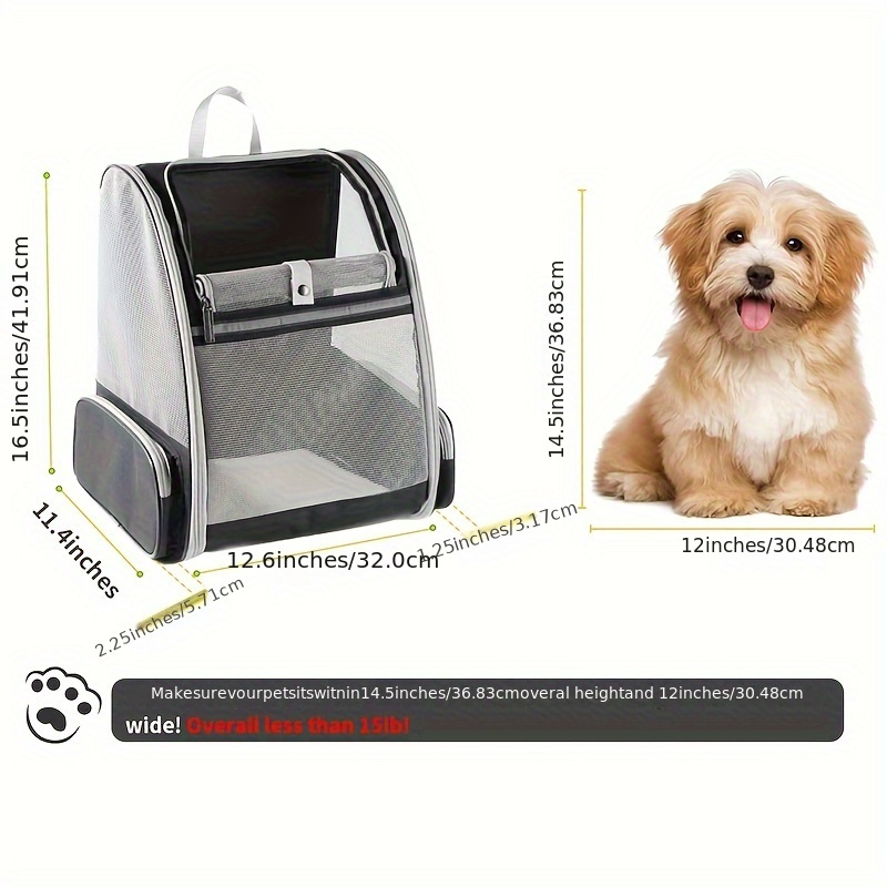 Shoulders Pet Backpack Ventilate Durable Polyester Zipper Closure For Cats Dogs Bags Ideal For Travel Outdoor Use - Pink